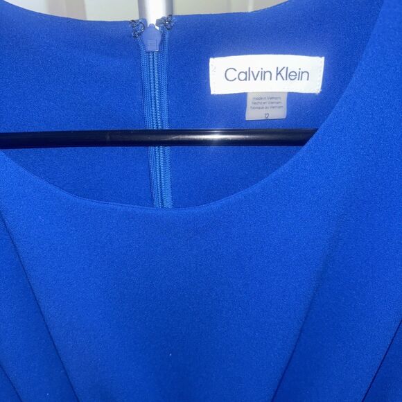 Calvin Klein Women's Blue Dress Size 12 Preown Excellent Condition - Picture 3 of 5